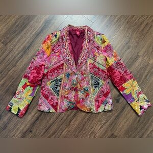 Sandy Starkman Vintage Patchwork & beaded Embroidered Jacket